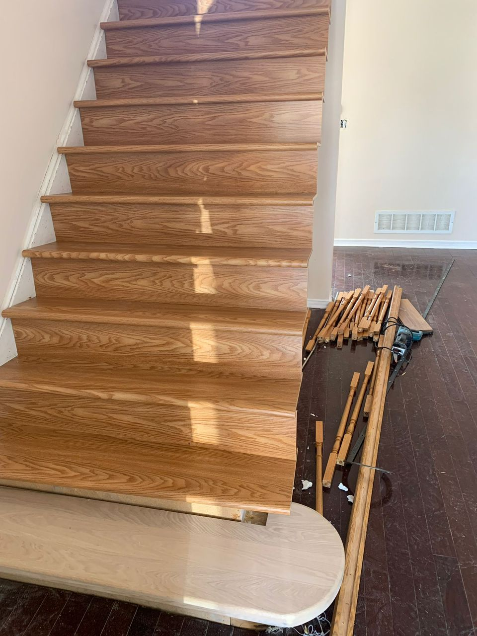 Staircase installation in progress